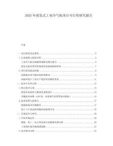 2025年蒸發式工業冷氣機項目可行性研究報告