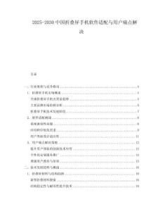 2025-2030中國折疊屏手機軟件適配與用戶痛點解決