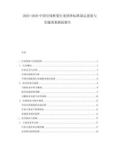 2025-2030中國(guó)引線框架行業(yè)團(tuán)體標(biāo)準(zhǔn)制定進(jìn)展與實(shí)施效果跟蹤報(bào)告