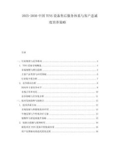 2025-2030中國TENS設(shè)備售后服務(wù)體系與客戶忠誠度培養(yǎng)策略