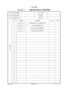 XX工程風管系統安裝單元工程資料清單