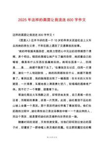 2025年這樣的畫面讓我流連800字作文