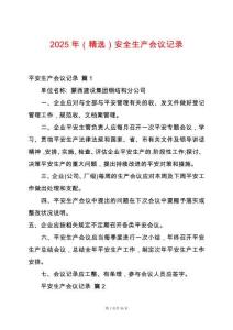 2025年（精選）安全生產會議記錄