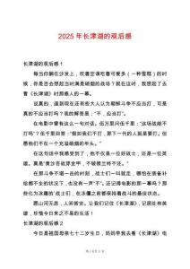 2025年長(zhǎng)津湖的觀后感
