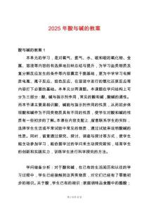 2025年酸與堿的教案