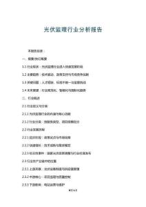 光伏監理行業分析報告
