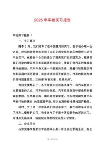 2025年車檢實習報告