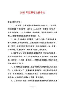 2025年默默地注視作文