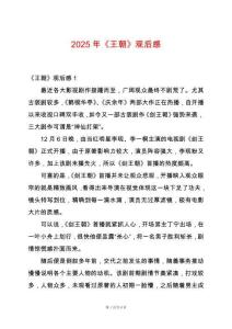 2025年《王朝》觀后感