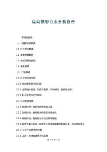 運動攝影行業分析報告