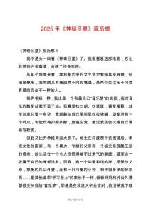 2025年《神秘巨星》觀后感