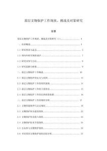 基層文物保護(hù)工作現(xiàn)狀、挑戰(zhàn)及對(duì)策研究