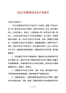 2025年[通用]安全生產承諾書