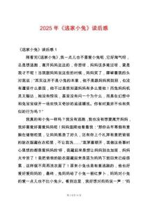 2025年《逃家小兔》讀后感