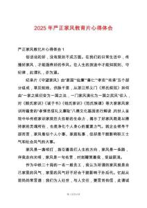 2025年嚴正家風教育片心得體會