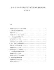 2025-2030中國醫(yī)藥知識產(chǎn)權(quán)保護(hù)與專利布局策略分析報(bào)告