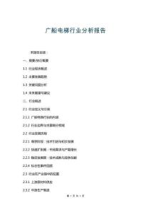 廣船電梯行業分析報告