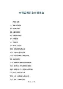 全程監理行業分析報告