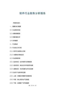 軟件行業(yè)財(cái)務(wù)分析報(bào)告