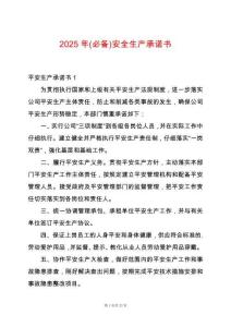 2025年(必備)安全生產(chǎn)承諾書