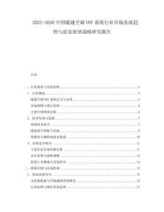 2025-2030中國暖通空調VRV系統行業市場發展趨勢與前景展望戰略研究報告