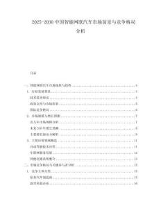 2025-2030中國(guó)智能網(wǎng)聯(lián)汽車市場(chǎng)前景與競(jìng)爭(zhēng)格局分析