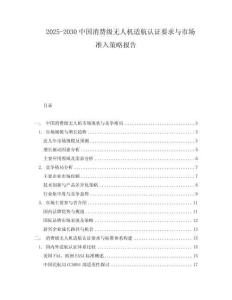 2025-2030中國消費級無人機適航認證要求與市場準入策略報告