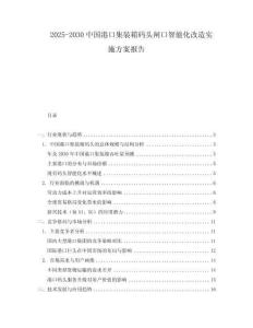 2025-2030中國港口集裝箱碼頭閘口智能化改造實(shí)施方案報(bào)告