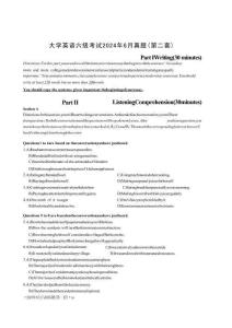 2024年6月大學(xué)英語(yǔ)六級(jí)考試第二套原題