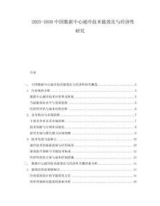 2025-2030中國數據中心液冷技術能效比與經濟性研究