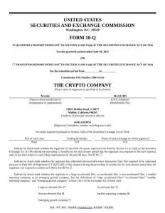 【SEC-2025行業(yè)研究報(bào)告】Form 10-Q Crypto Co