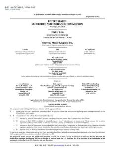 【SEC-2025行業(yè)研究報告】Form F-10 Nouveau Monde Graphite Inc.