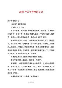 2025年關于停電的日記