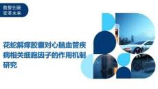 花蛇解癢膠囊對心腦血管疾病相關細胞因子的作用機制研究-洞察及研究