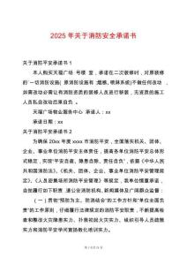 2025年關(guān)于消防安全承諾書