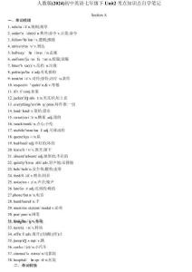 Unit 2No RulesNo Order 考點知識點自學(xué)筆記 人教版（2024）七年級下冊