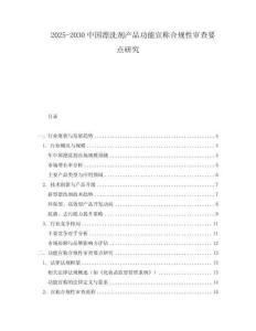 2025-2030中國漂洗劑產品功能宣稱合規性審查要點研究
