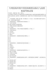 專利侵權糾紛中的侵權賠償金執(zhí)行與追償機制考核試卷