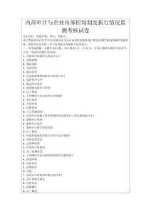 內(nèi)部審計(jì)與企業(yè)內(nèi)部控制制度執(zhí)行情況監(jiān)測(cè)考核試卷