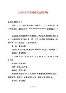 2025年公司間借款合同(薦)