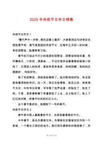 2025年傳統節日作文錦集