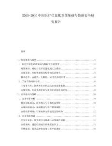 2025-2030中國(guó)醫(yī)療信息化系統(tǒng)集成與數(shù)據(jù)安全研究報(bào)告
