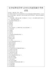 安全標(biāo)準(zhǔn)化管理與企業(yè)文化建設(shè)融合考核試卷