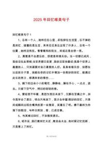 2025年回憶唯美句子