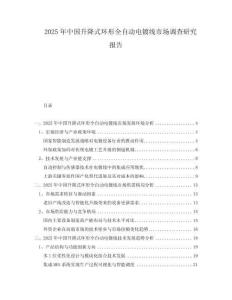 2025年中國(guó)升降式環(huán)形全自動(dòng)電鍍線市場(chǎng)調(diào)查研究報(bào)告
