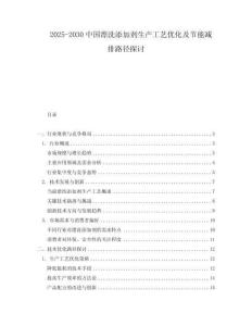 2025-2030中國漂洗添加劑生產(chǎn)工藝優(yōu)化及節(jié)能減排路徑探討