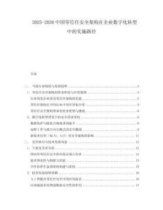 2025-2030中國(guó)零信任安全架構(gòu)在企業(yè)數(shù)字化轉(zhuǎn)型中的實(shí)施路徑