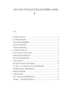 2025-2030中國文化藝術(shù)基金會運營策略與市場前景