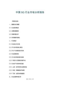 中國5G行業市場分析報告