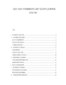 2025-2030中國碳酸飲料山寨產(chǎn)品治理與品牌維權(quán)實(shí)務(wù)手冊(cè)